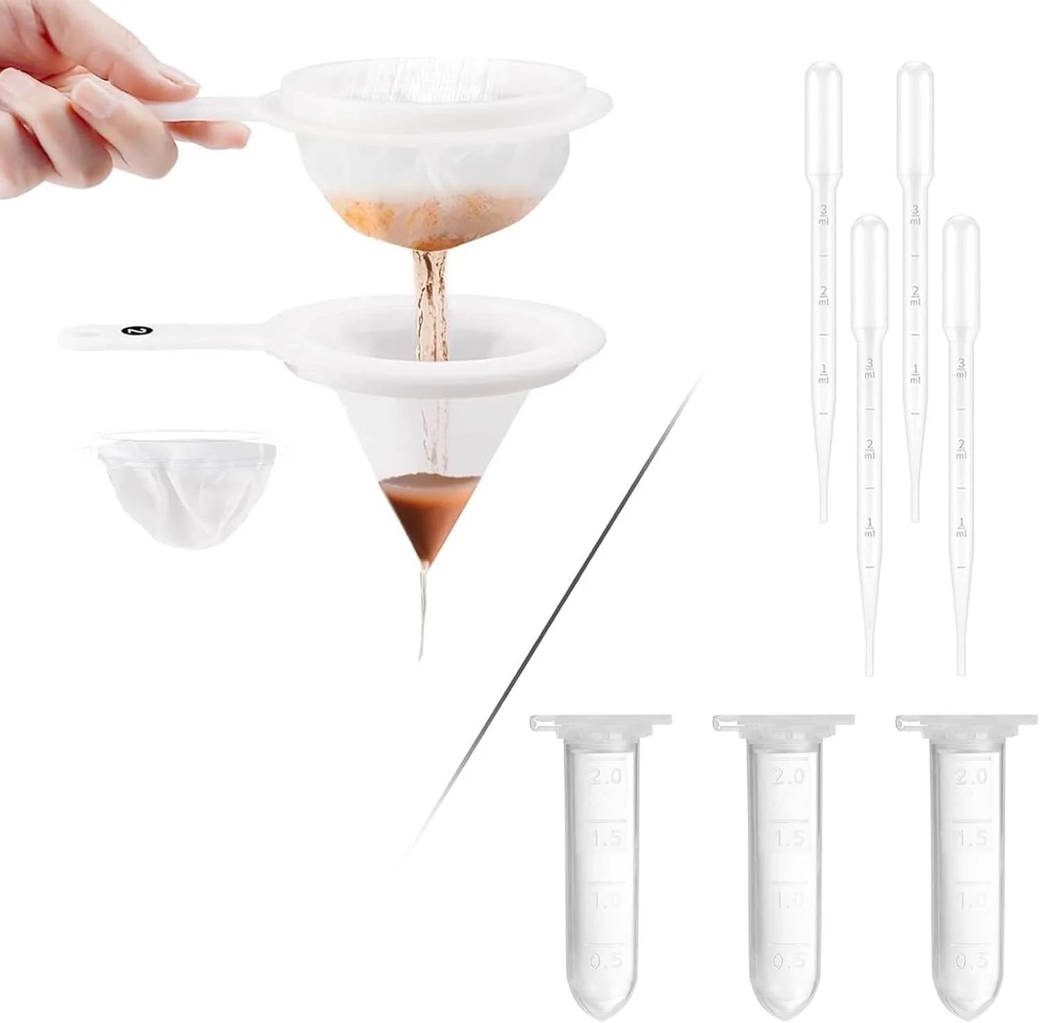 تور بچه میگو Bubble Magus، الک توری 80 و 200 مش و کیت لوله های جمع آوری و ظرف ذخیره سازی بچه میگو، مناسب برای پرورش حرفه ای و نگهداری منجمد بچه ماهی