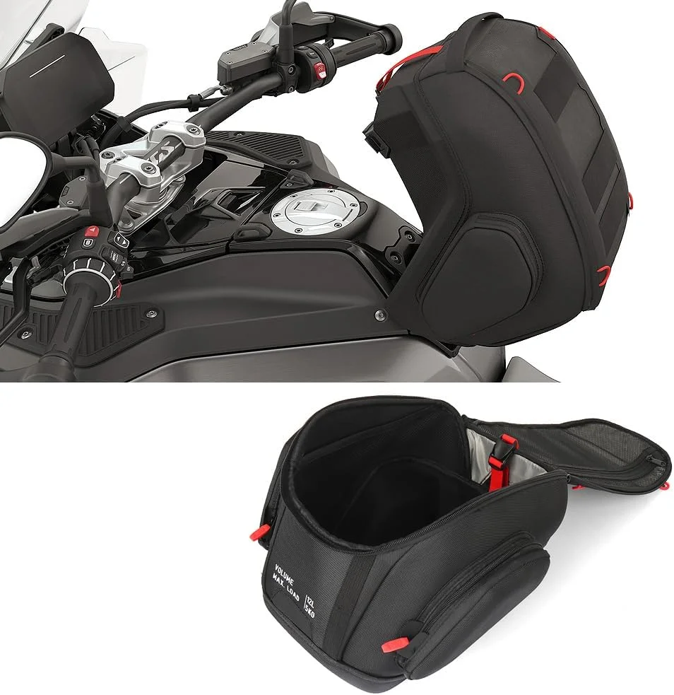 کیف باک ضد آب موتور سیکلت Chaoouyue با حجم 12 لیتر مناسب برای BMW R1300GS Adventure R 1300 GS ADV 2024 2025 کیف نگهداری وسایل سفر کوله پشتی نایلونی مشکی کیف ابزار قابل حمل جلو