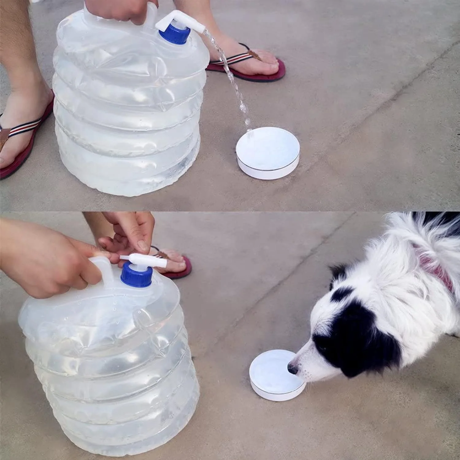 ظرف آب تاشو 5، 10 و 15 لیتری، سطل آب تاشو، حمل کننده آب، مخزن آب قابل حمل و بدون BPA، سطل و قمقمه ذخیره آب برای کاروان، کمپینگ، پیاده روی، مسافرت، باربیکیو و استفاده در فضای باز