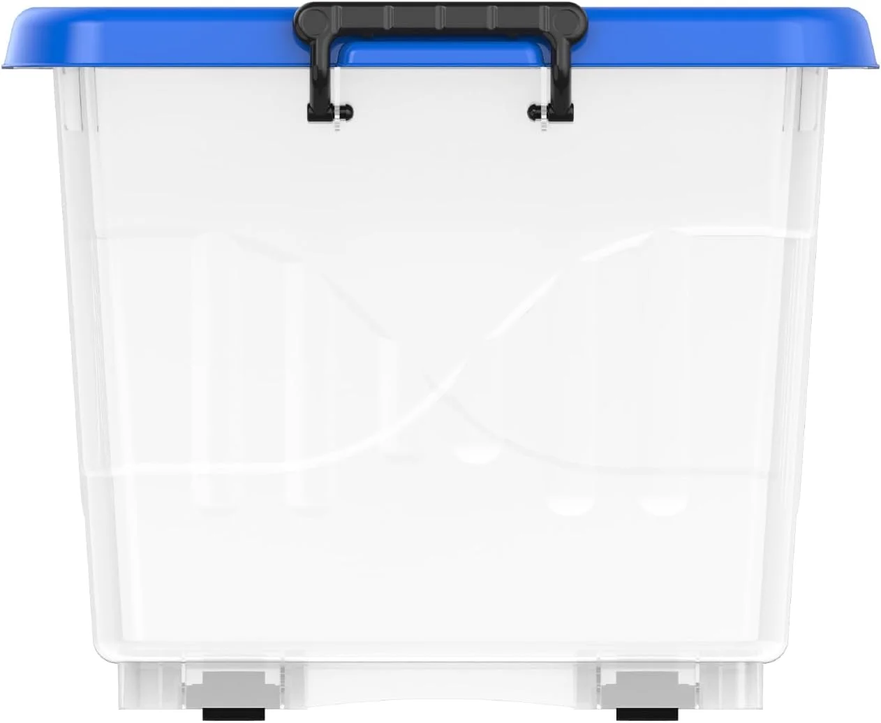 باکس نگهداری پلاستیکی شفاف 22 لیتری Cosmoplast با چرخ و درب قفل‌دار