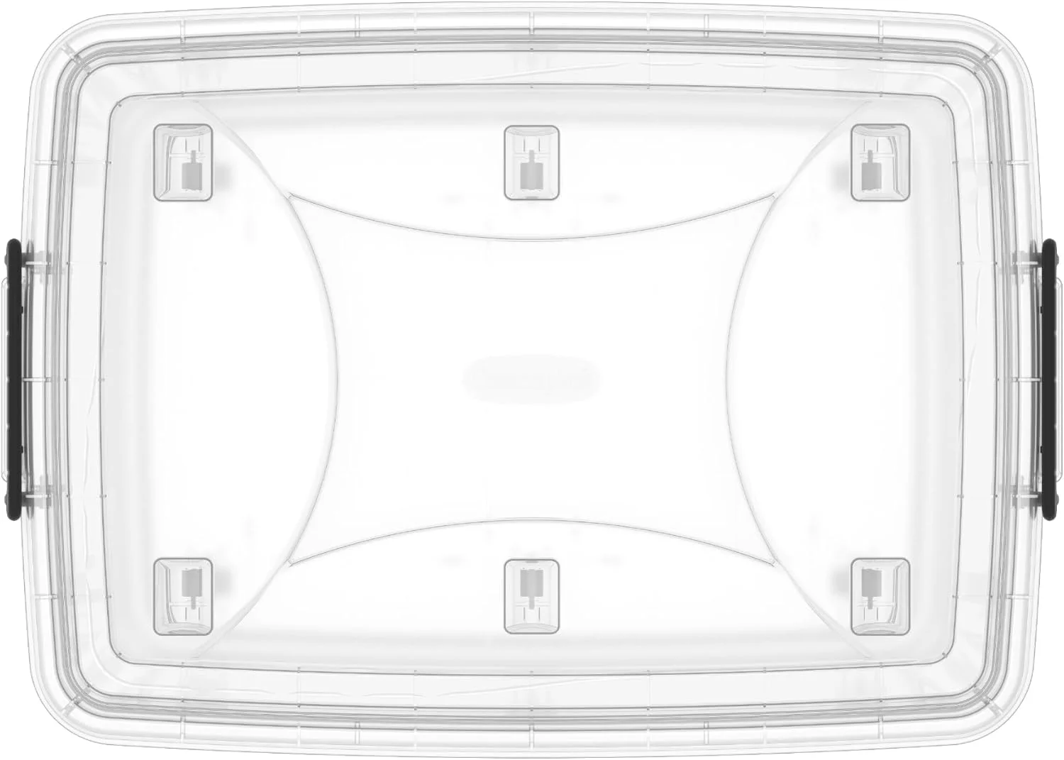 باکس نگهداری پلاستیکی شفاف 132 لیتری Cosmoplast با چرخ و درب قفل‌دار، شفاف