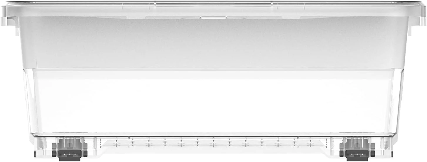 باکس نگهداری پلاستیکی شفاف کازموپلاست به همراه درب، مناسب زیر تخت، 45 لیتر