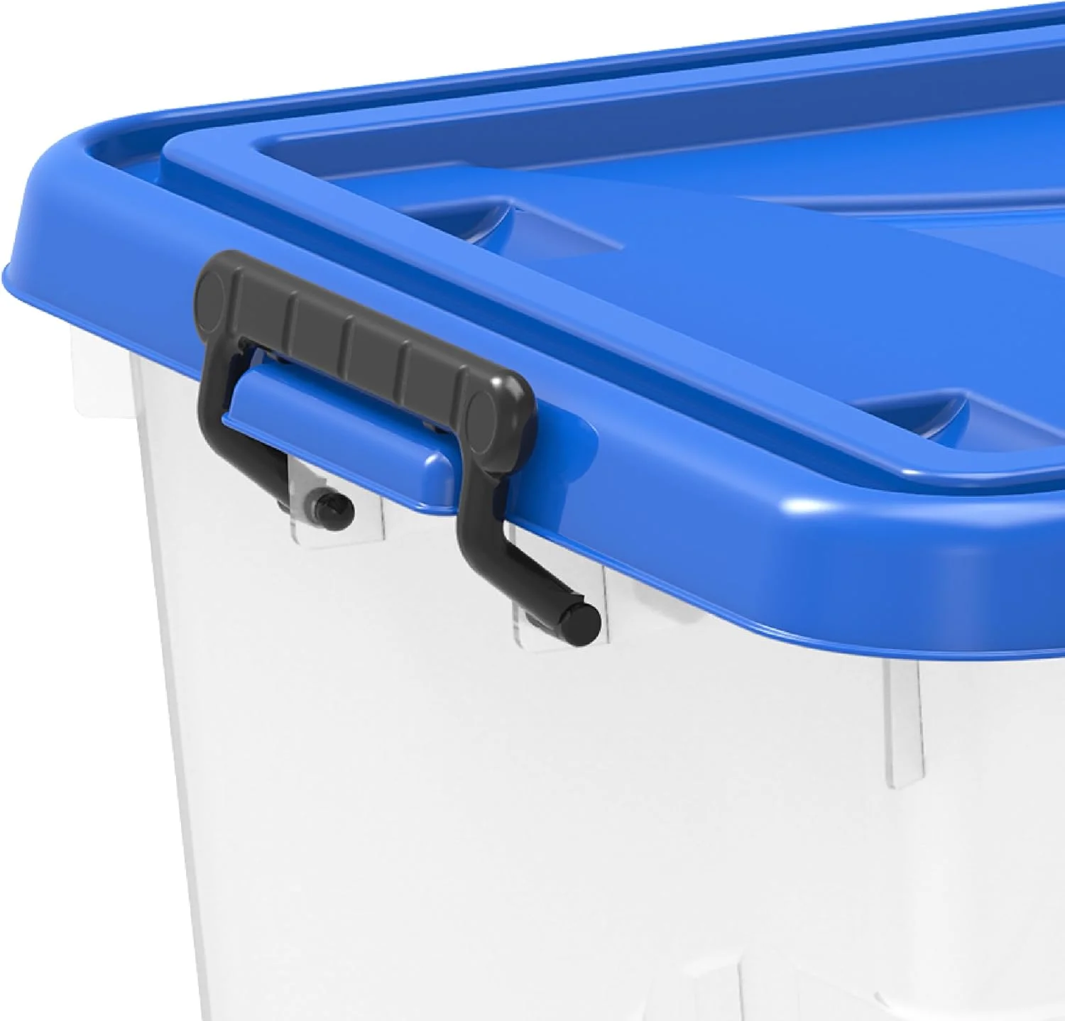 باکس نگهداری پلاستیکی شفاف 22 لیتری Cosmoplast با چرخ و درب قفل‌دار