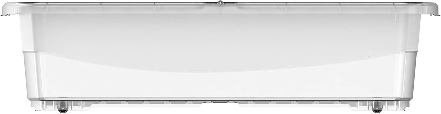 باکس نگهداری پلاستیکی شفاف کازموپلاست به همراه درب، مناسب زیر تخت، 45 لیتر