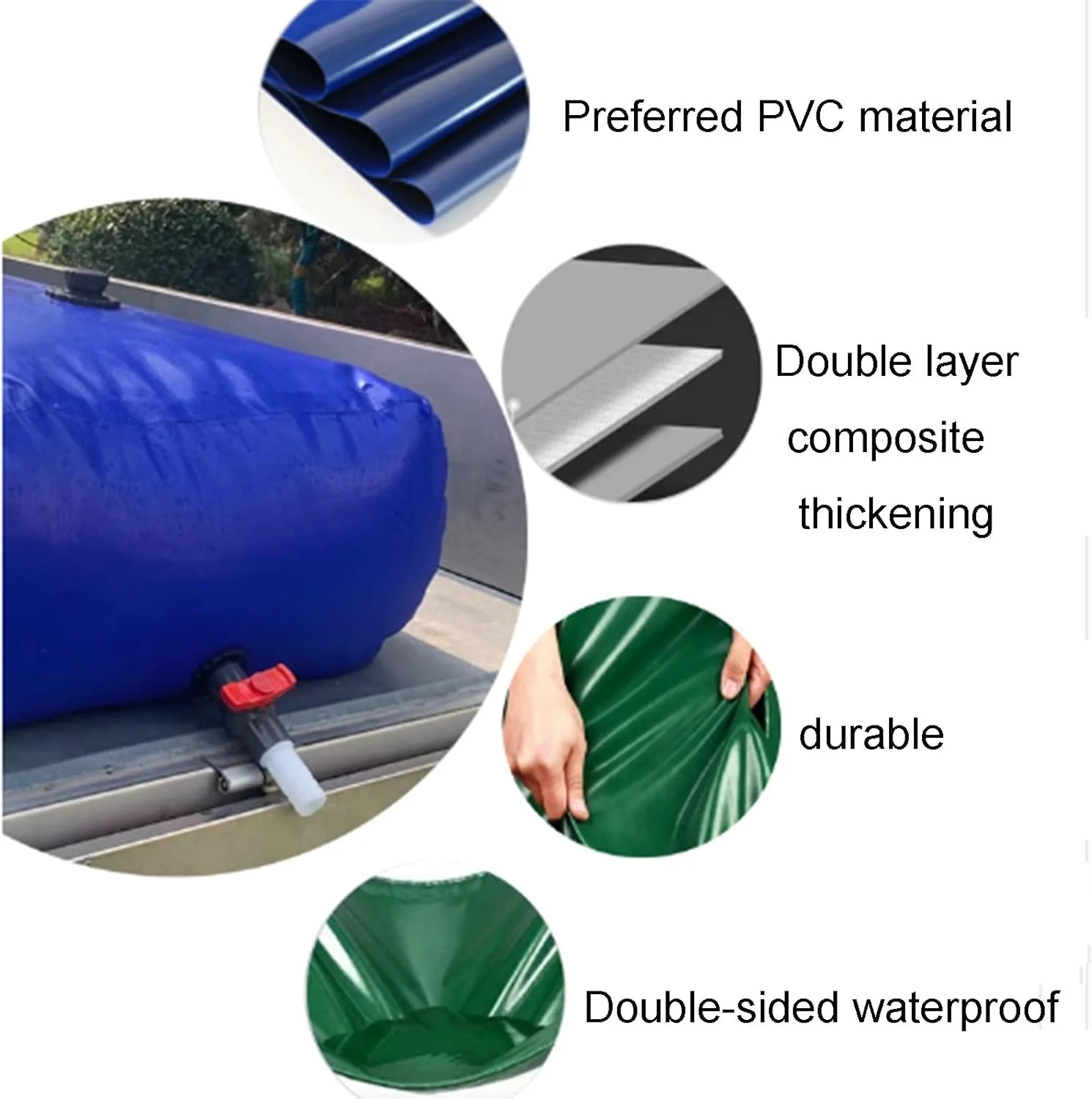 مخزن آب بزرگ در فضای باز WMEIE، مخزن ذخیره آب انعطاف پذیر با شیر روشن-خاموش، مخزن آب تاشو با ظرفیت بزرگ (رنگ: آبی) مخزن آب بزرگ در فضای باز WMEIE، مخزن ذخیره آب انعطاف پذیر با شیر روشن-خاموش، مخزن آب تاشو با ظرفیت بزرگ (رنگ: آبی)