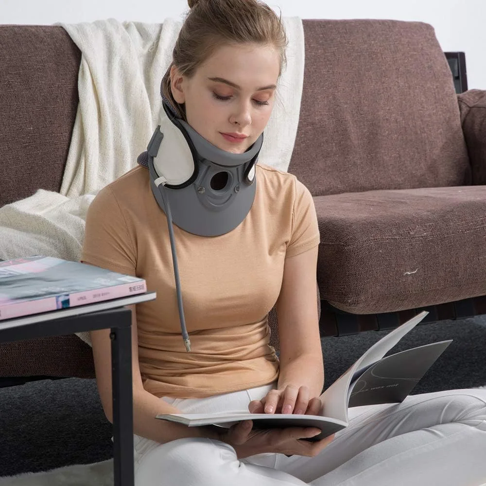 دستگاه کشش بادی گردن OUNA، دستگاه کشش گردن پزشکی بادی برای تسکین درد گردن و بالای کمر، قابل حمل برای استفاده در منزل، تراکتور مهره های گردنی