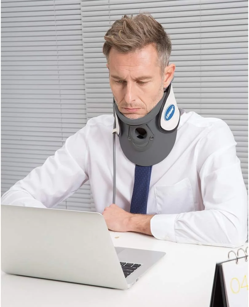 دستگاه کشش بادی گردن OUNA، دستگاه کشش گردن پزشکی بادی برای تسکین درد گردن و بالای کمر، قابل حمل برای استفاده در منزل، تراکتور مهره های گردنی