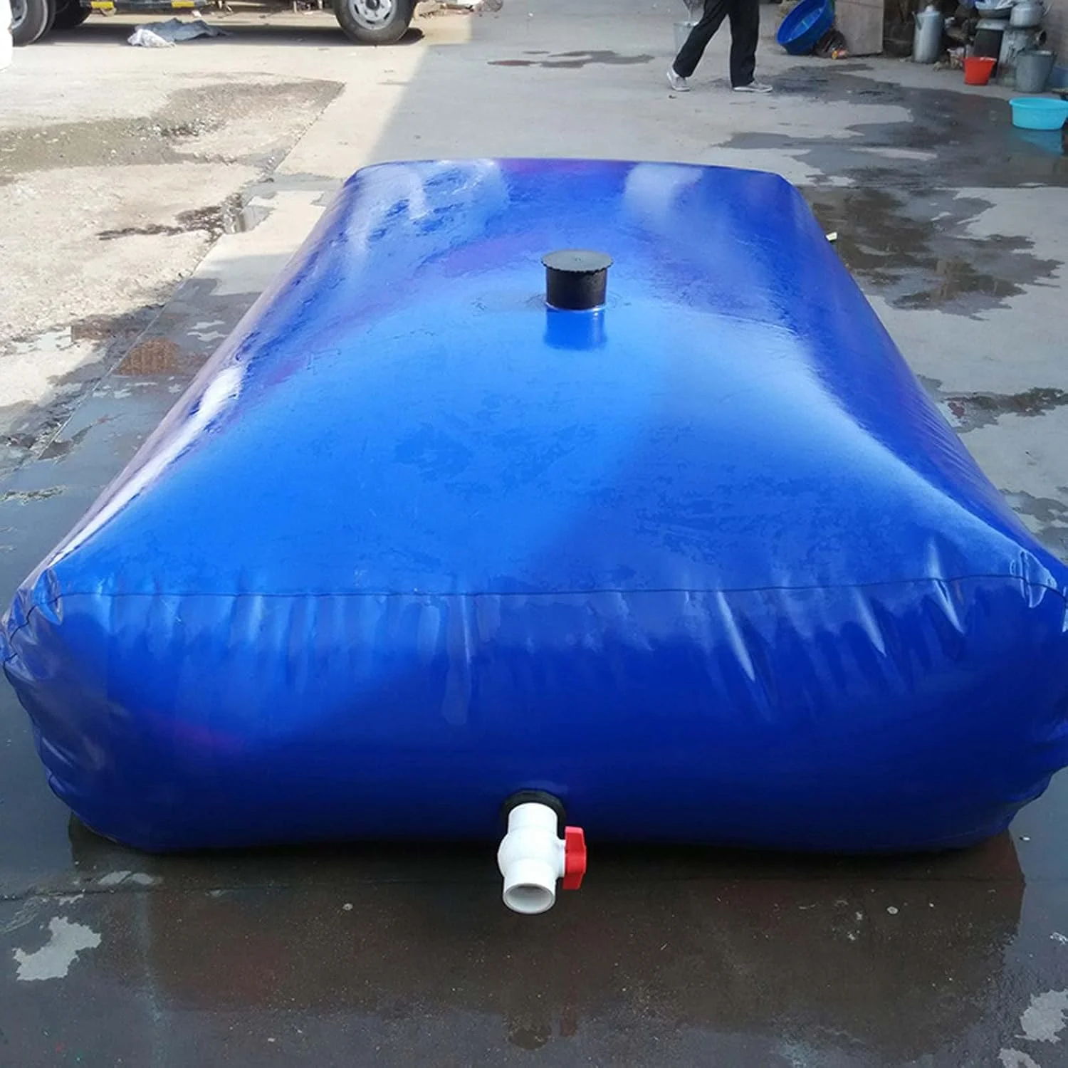 مخزن آب با ظرفیت بزرگ، مخزن آب تاشو با شیر روشن/خاموش، کیسه آب باران انعطاف پذیر در فضای باز، برای مقاومت در برابر خشکسالی، آبیاری، 200 لیتر