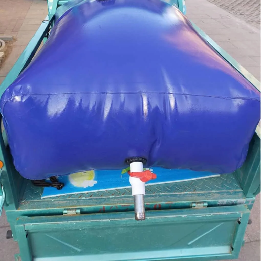 مخازن ذخیره آب با ظرفیت بزرگ، مثانه تاشو آب، تانک آب متحرک قابل حمل در فضای باز، کیسه ذخیره آب PVC قابل استفاده مجدد با شیر برای آبیاری کشاورزی و جمع آوری آب باران