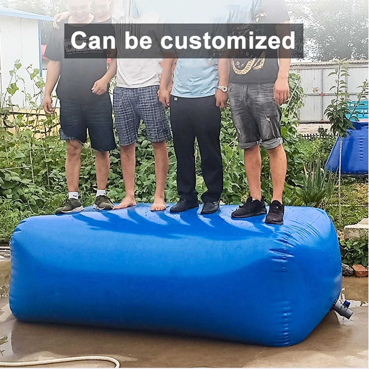 کیسه ذخیره آب PVC ضخیم تاشو با ظرفیت بزرگ، مخزن ذخیره آب، منبع آب اضطراری، مقاوم در برابر سایش و ضد افتادگی برای آبیاری کشاورزی، 1500 لیتر