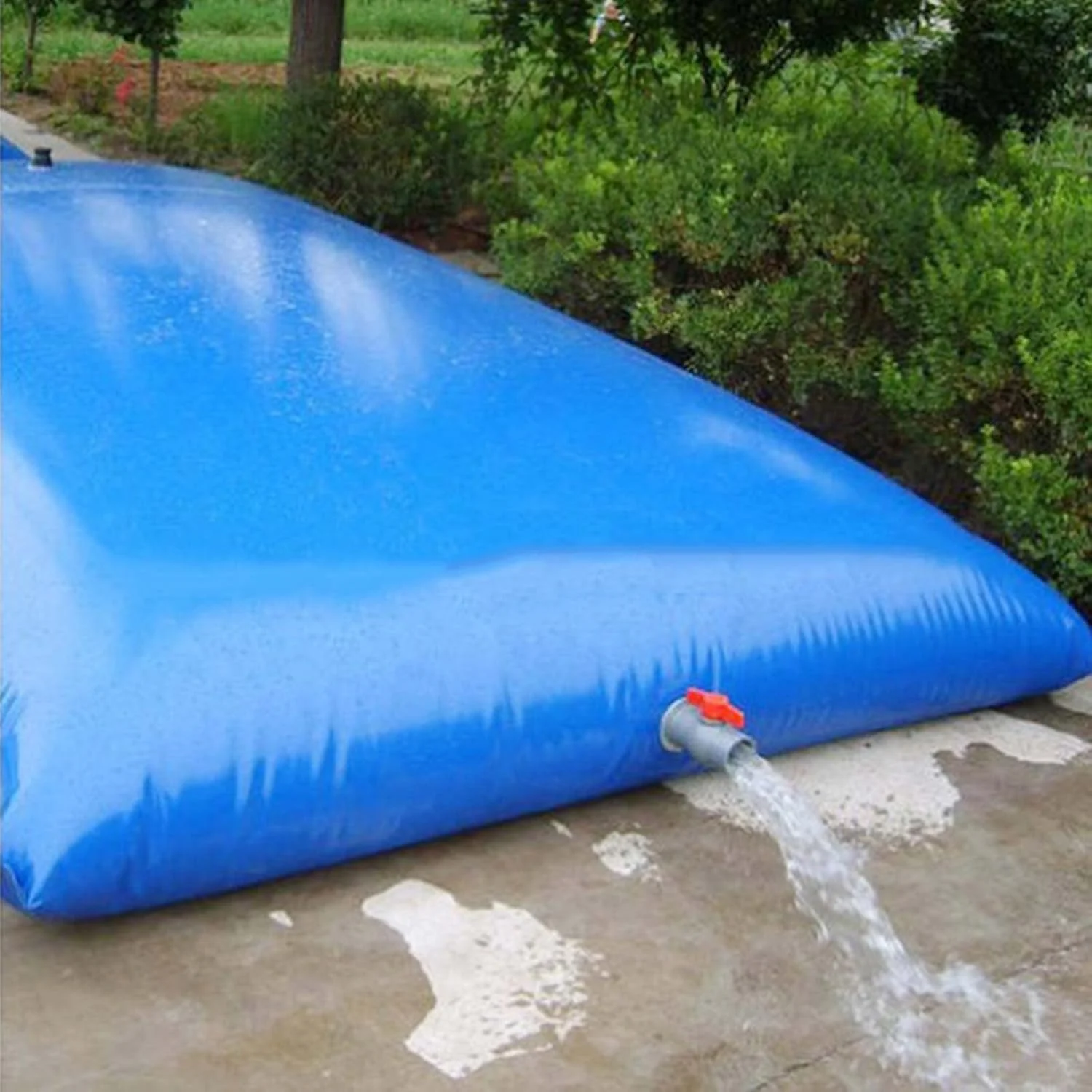 کیسه ذخیره آب PVC ضخیم تاشو با ظرفیت بزرگ، مخزن ذخیره آب، منبع آب اضطراری، مقاوم در برابر سایش و ضد افتادگی برای آبیاری کشاورزی، 1500 لیتر