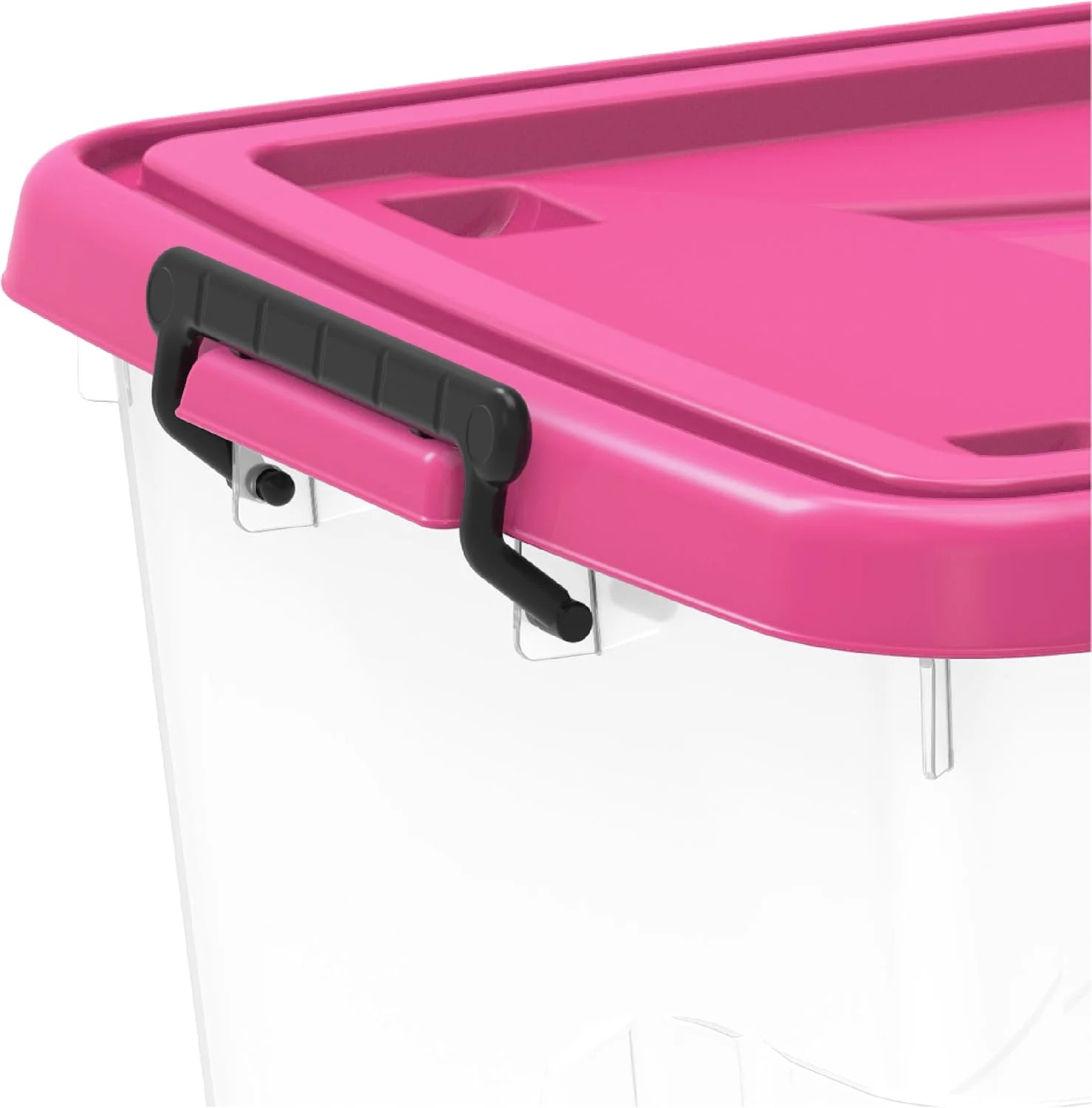 باکس نگهداری پلاستیکی شفاف 132 لیتری Cosmoplast با چرخ و درب قفل‌دار