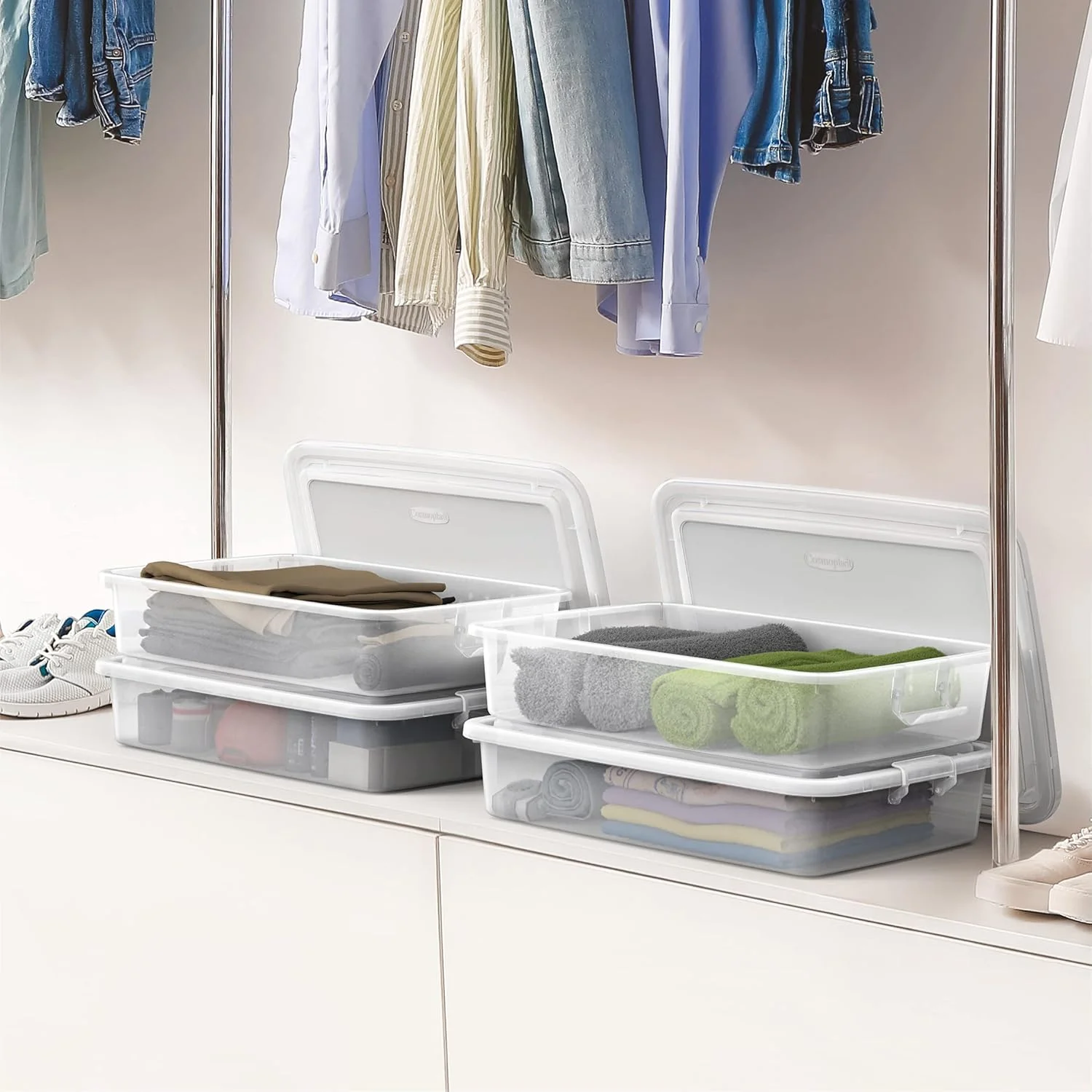 جعبه نگهداری پلاستیکی درب دار Cosmoplast، 15 لیتر