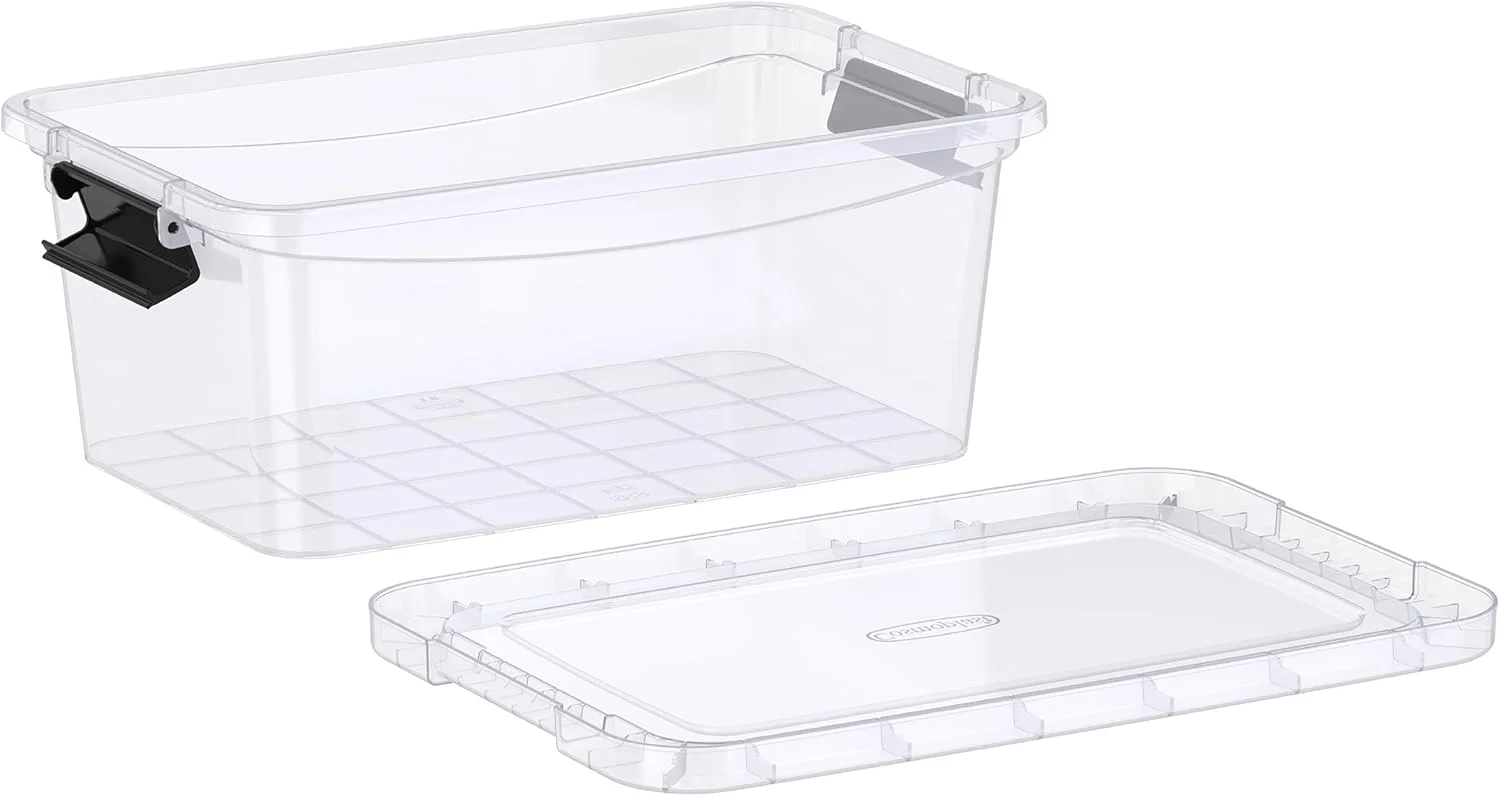 باکس نگهداری پلاستیکی شفاف 8 لیتری Cosmoplast با درب قفل‌دار