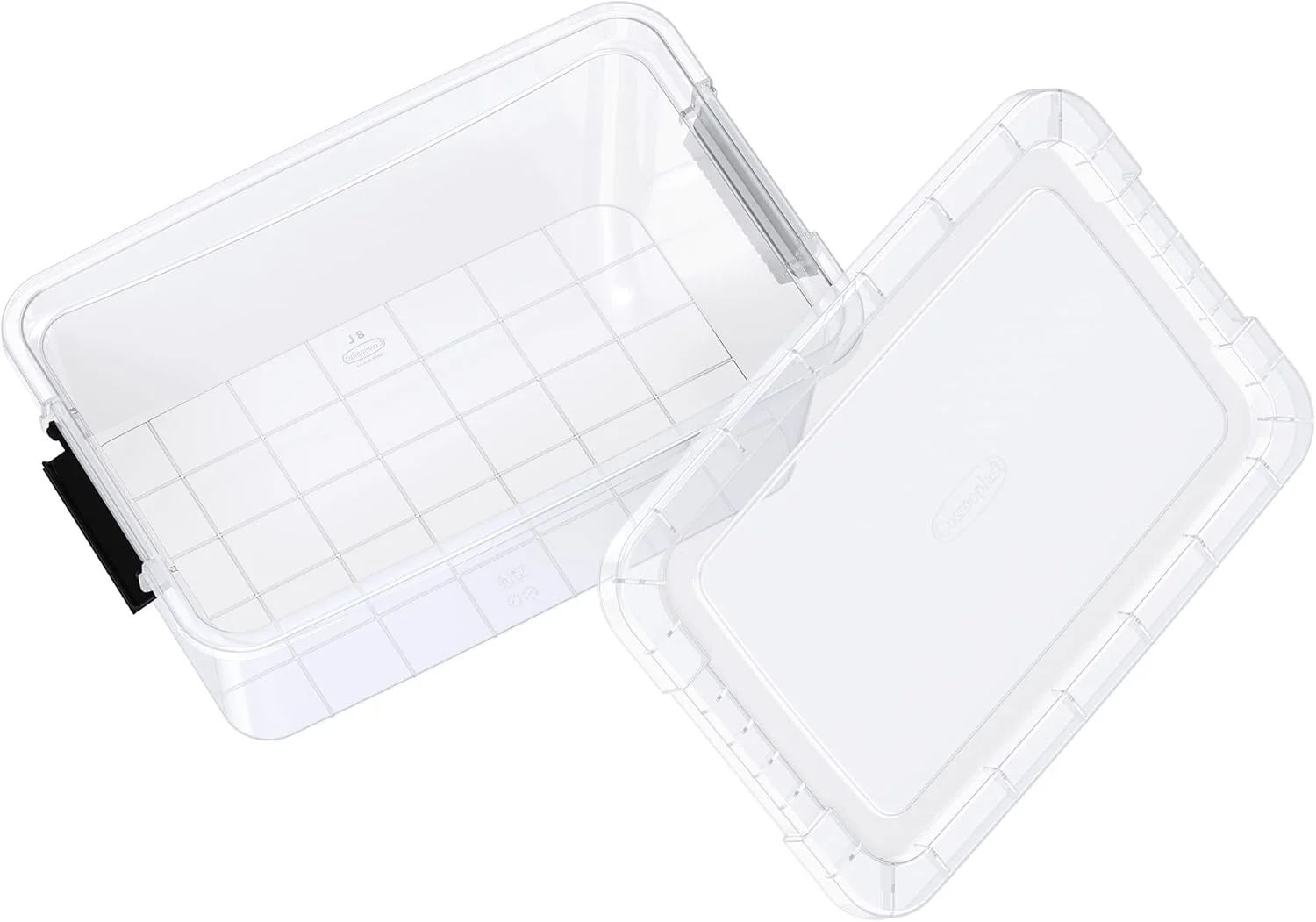 باکس نگهداری پلاستیکی شفاف 8 لیتری Cosmoplast با درب قفل‌دار