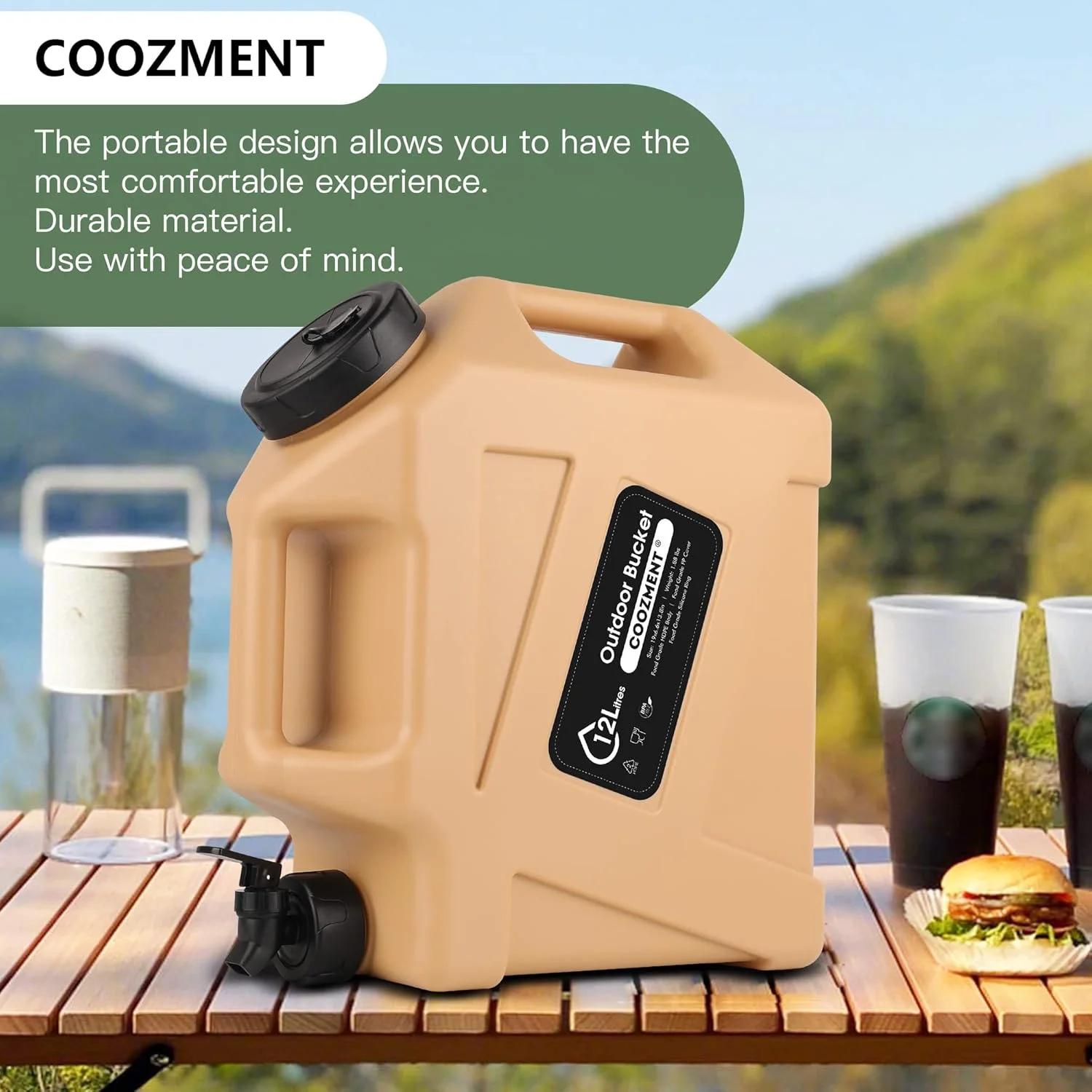 ظروف آب قابل حمل 3.2 گالن (12 لیتری) COOZMENT با شیر، قمقمه آب بدون BPA، مخزن آب، ظروف ذخیره آب چند منظوره برای کمپینگ، پیاده روی در فضای باز، ذخیره سازی اضطراری، نوشیدنی ظروف آب قابل حمل 3.2 گالن (12 لیتری) COOZMENT با شیر، قمقمه آب بدون BPA، مخزن آب، ظروف ذخیره آب چند منظوره برای کمپینگ، پیاده روی در فضای باز، ذخیره سازی اضطراری، نوشیدنی