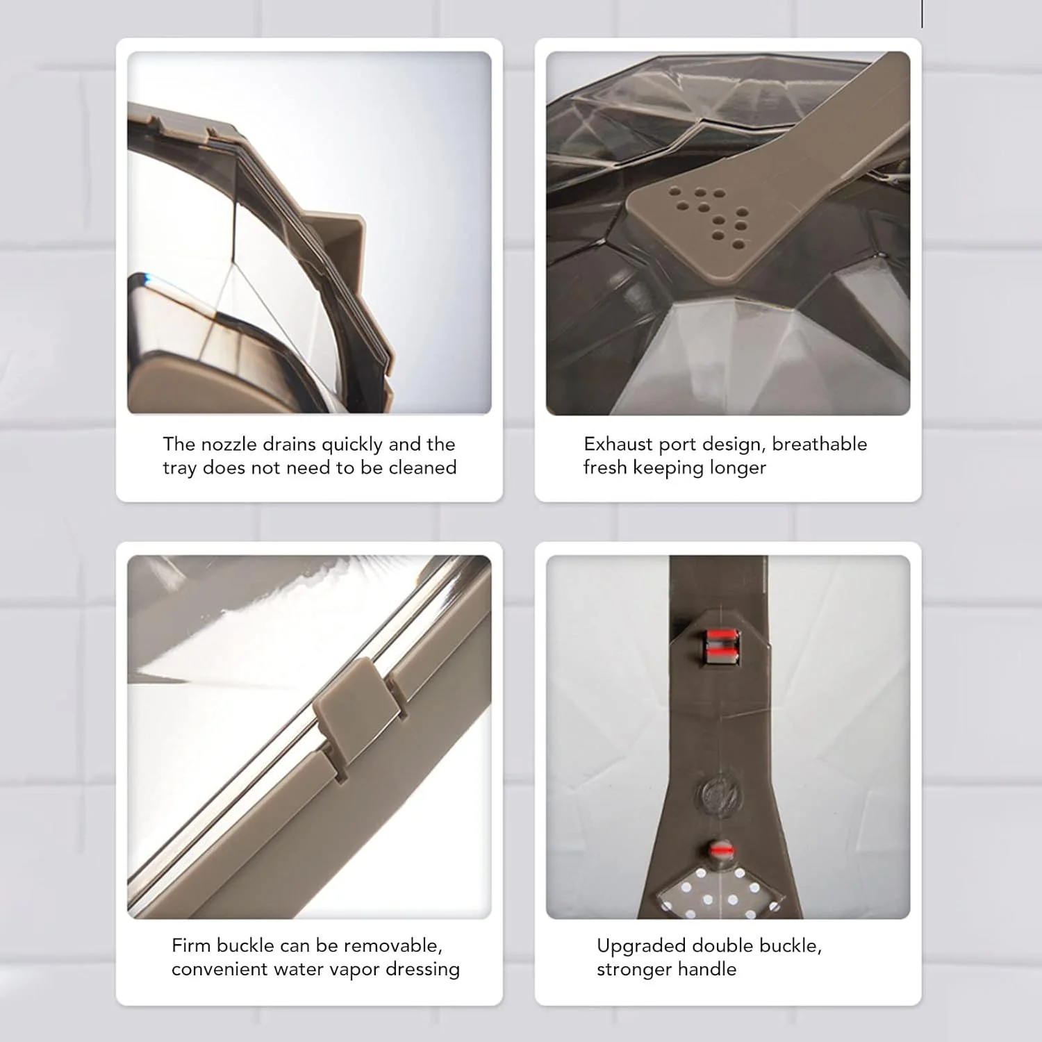 روکش گرم کننده مایکروویو کودن، محافظ پاشش غذا با دسته بلند مقاوم در برابر حرارت بالا و مخزن ذخیره آب برای آشپزخانه (رنگ قهوه ای)