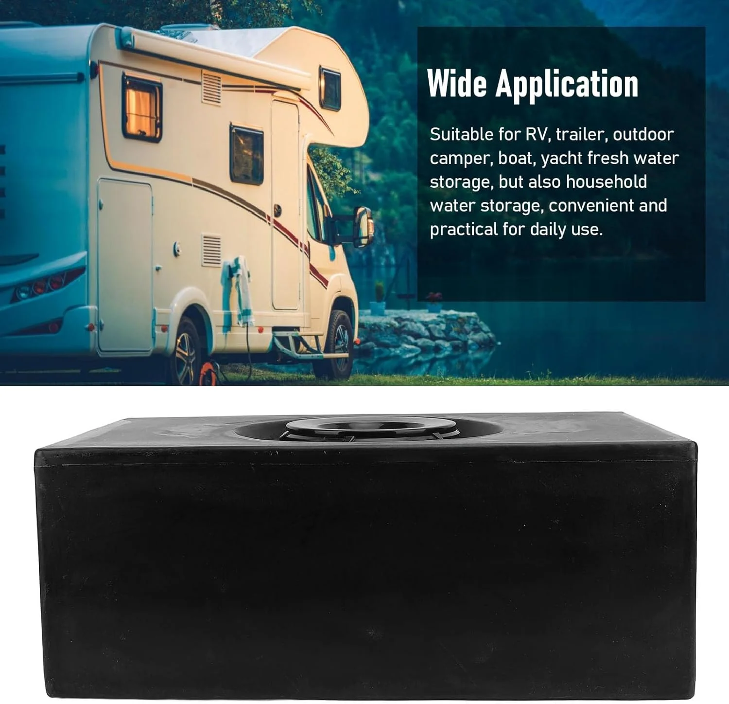 مخزن آب 8 گالنی RV و آب خاکستری، مخزن آب بدون درز با گرید غذایی RV، مخازن ذخیره آب قابل حمل با ظرفیت بالا، قابل تنظیم برای RV، تریلر، قایق و قایق تفریحی