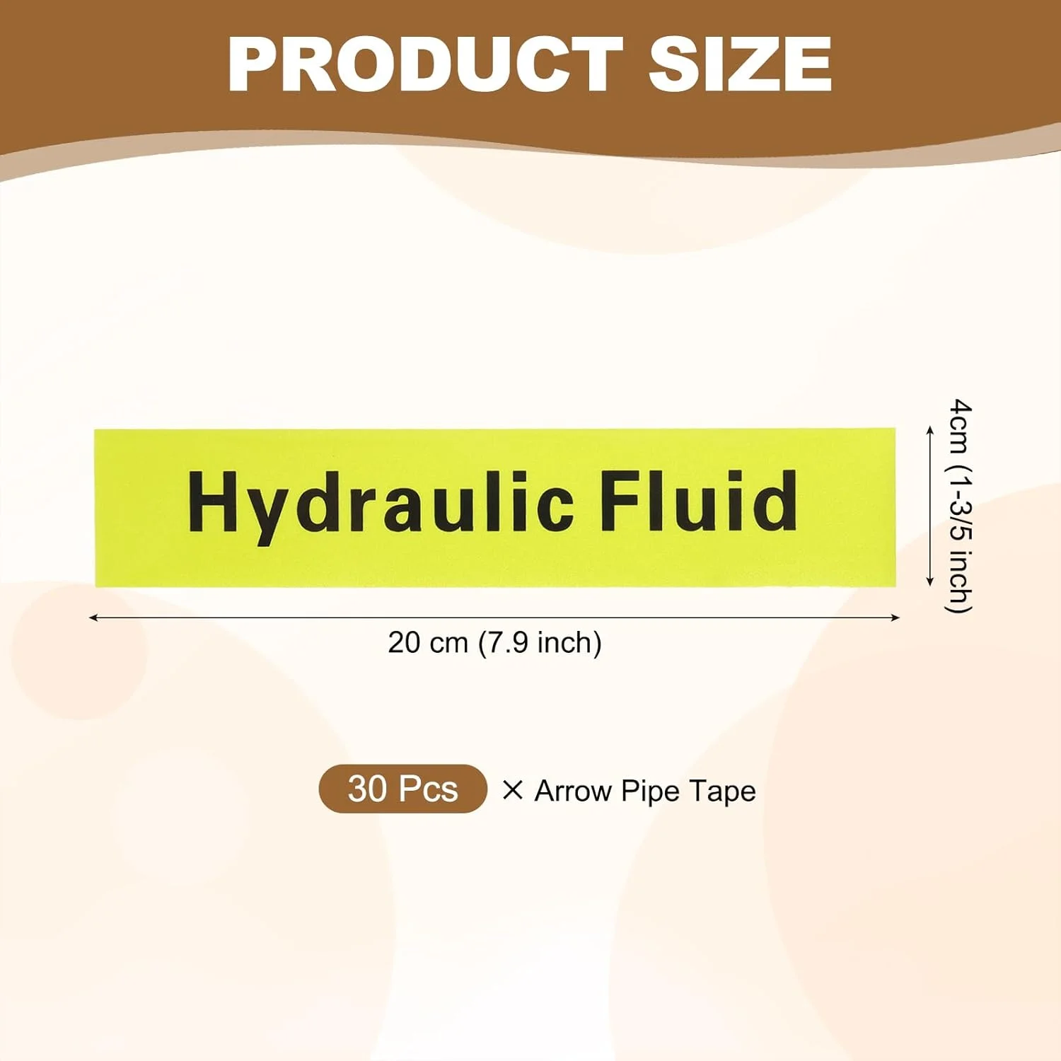 برچسب های سوخت خود چسب sourcing map، برچسب مایع هیدرولیک، علامت هشدار دهنده، نشانگر مخازن ذخیره سوخت، 4x20 سانتی متر برای پمپ ها، ظروف، مشکی روی زرد، بسته 30 عددی