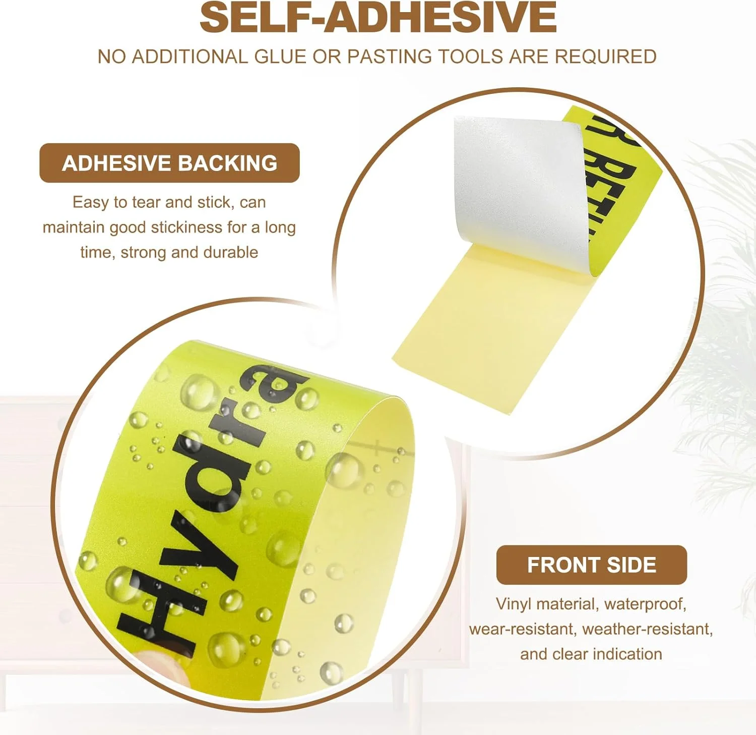 برچسب های سوخت خود چسب sourcing map، برچسب مایع هیدرولیک، علامت هشدار دهنده، نشانگر مخازن ذخیره سوخت، 4x20 سانتی متر برای پمپ ها، ظروف، مشکی روی زرد، بسته 30 عددی