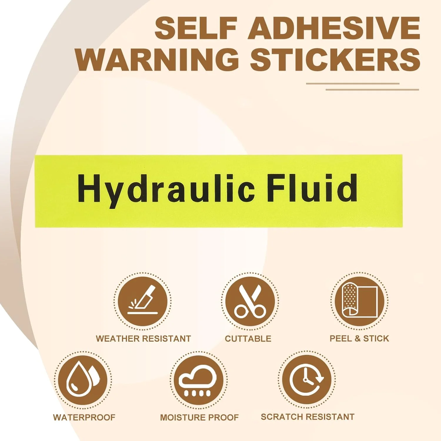 برچسب های سوخت خود چسب sourcing map، برچسب مایع هیدرولیک، علامت هشدار دهنده، نشانگر مخازن ذخیره سوخت، 4x20 سانتی متر برای پمپ ها، ظروف، مشکی روی زرد، بسته 30 عددی