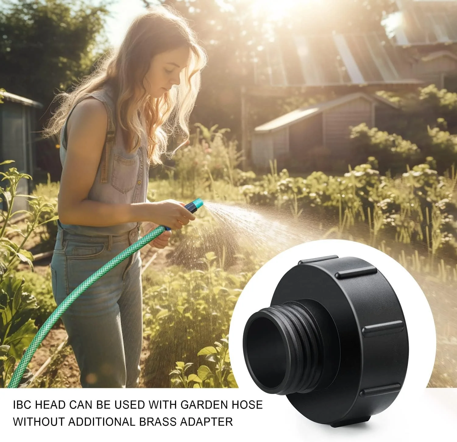 آداپتور مخزن IBC profiwoab، درپوش رزوه درشت S100x8 شیر مخزن IBC، اتصال دهنده شیر شلنگ S60 x 6 با قطعات اتصالات شلنگ شیر پوشش مخزن برای شیر تنی IBC