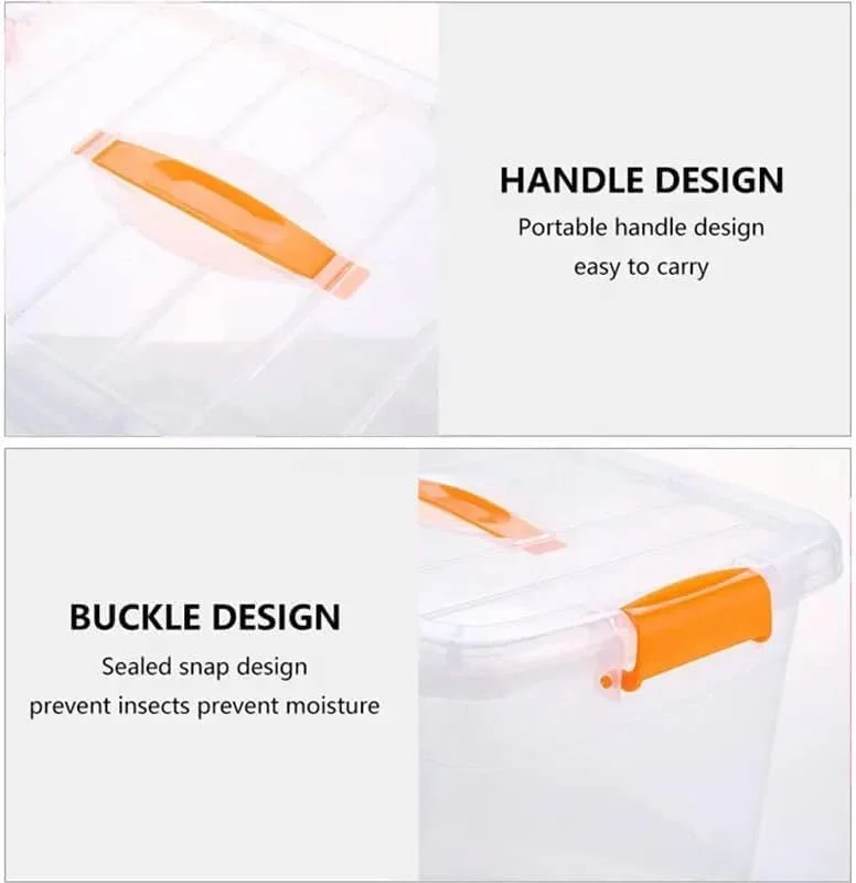 جعبه نگهداری پلاستیکی شفاف 10 لیتری Premify - ظرف سازمان دهنده قفل دار و قابل انباشتن با درب برای خانه، دفتر، آشپزخانه و گاراژ