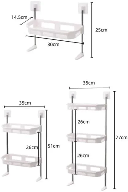 قفسه بالای مخزن توالت، قفسه توالت، قفسه ذخیره سازی چند منظوره بدون نیاز به سوراخکاری با پایه های نگهدارنده، لوازم جانبی حمام