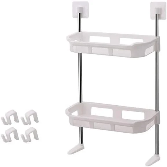 قفسه بالای مخزن توالت، قفسه توالت، قفسه ذخیره سازی چند منظوره بدون نیاز به سوراخکاری با پایه های نگهدارنده، لوازم جانبی حمام