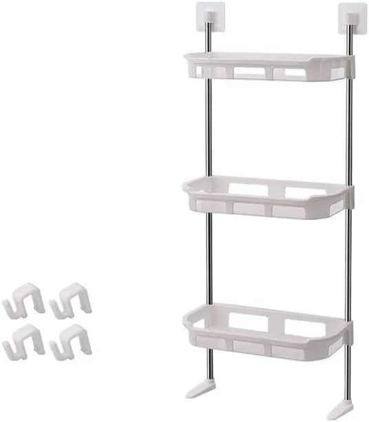 قفسه بالای مخزن توالت، قفسه توالت، قفسه ذخیره سازی چند منظوره بدون نیاز به سوراخکاری با پایه های نگهدارنده، لوازم جانبی حمام