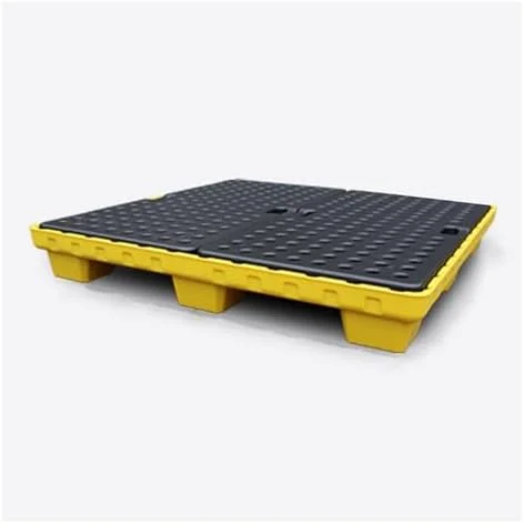 پالت نگهدارنده نشت مواد صنعتی ماژولار با توری تخت، سینی پلی اتیلنی قابل انباشت برای مخزن روغن و جلوگیری از نشت مواد شیمیایی