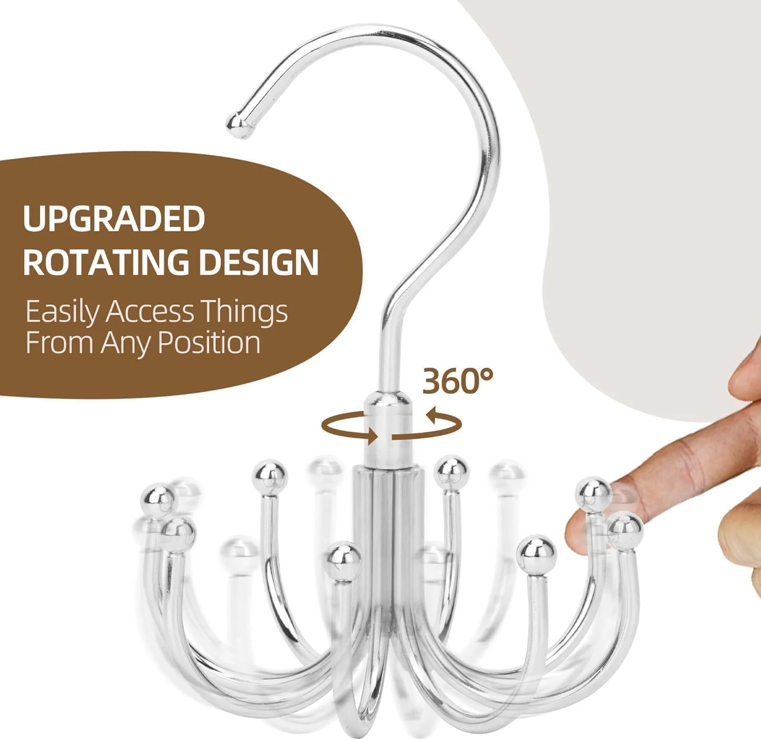 آویز کمربند، سازمان دهنده لوازم جانبی کمد قفسه کمربند چرخان، حداکثر ظرفیت نگهداری 24 عدد، قلاب نگهداری آویز، سوتین، تاپ رکابی، کراوات، روسری، کیف پول (نقره ای) آویز کمربند، سازمان دهنده لوازم جانبی کمد قفسه کمربند چرخان، حداکثر ظرفیت نگهداری 24 عدد، قلاب نگهداری آویز، سوتین، تاپ رکابی، کراوات، روسری، کیف پول (نقره ای)