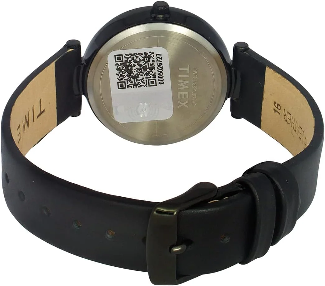 ساعت مچی آنالوگ زنانه تایمکس با صفحه گرد بنفش و بند چرمی مشکی مقاوم در برابر آب ساعت مچی آنالوگ زنانه تایمکس با صفحه گرد بنفش و بند چرمی مشکی مقاوم در برابر آب
