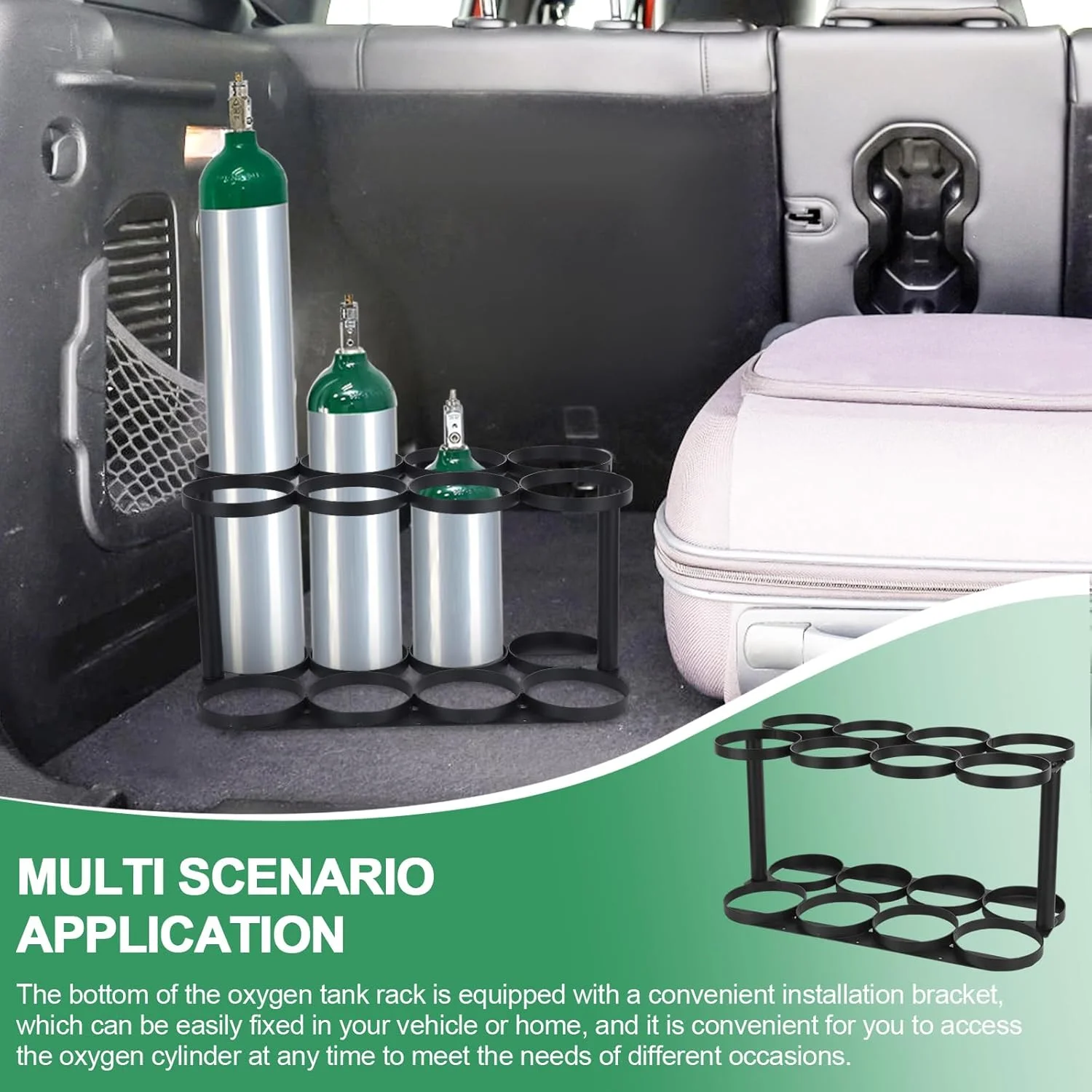 نگهدارنده مخزن اکسیژن، قفسه مخزن اکسیژن، نگهدارنده مخزن اکسیژن پزشکی قابل جابجایی، قفسه سیلندر اکسیژن سنگین برای نگهداری و حمل و نقل، قفسه اکسیژن قابل نصب روی زمین با قطر 4.57 اینچ