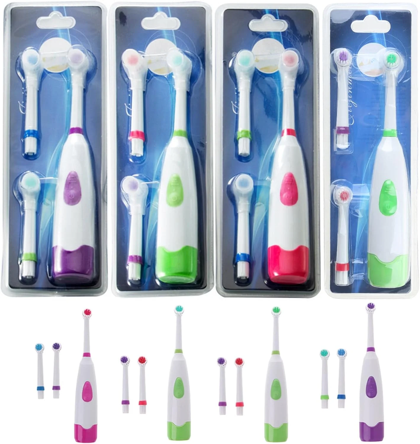 مسواک برقی چرخشی ضد آب رویر با 3 سری برس، سبز