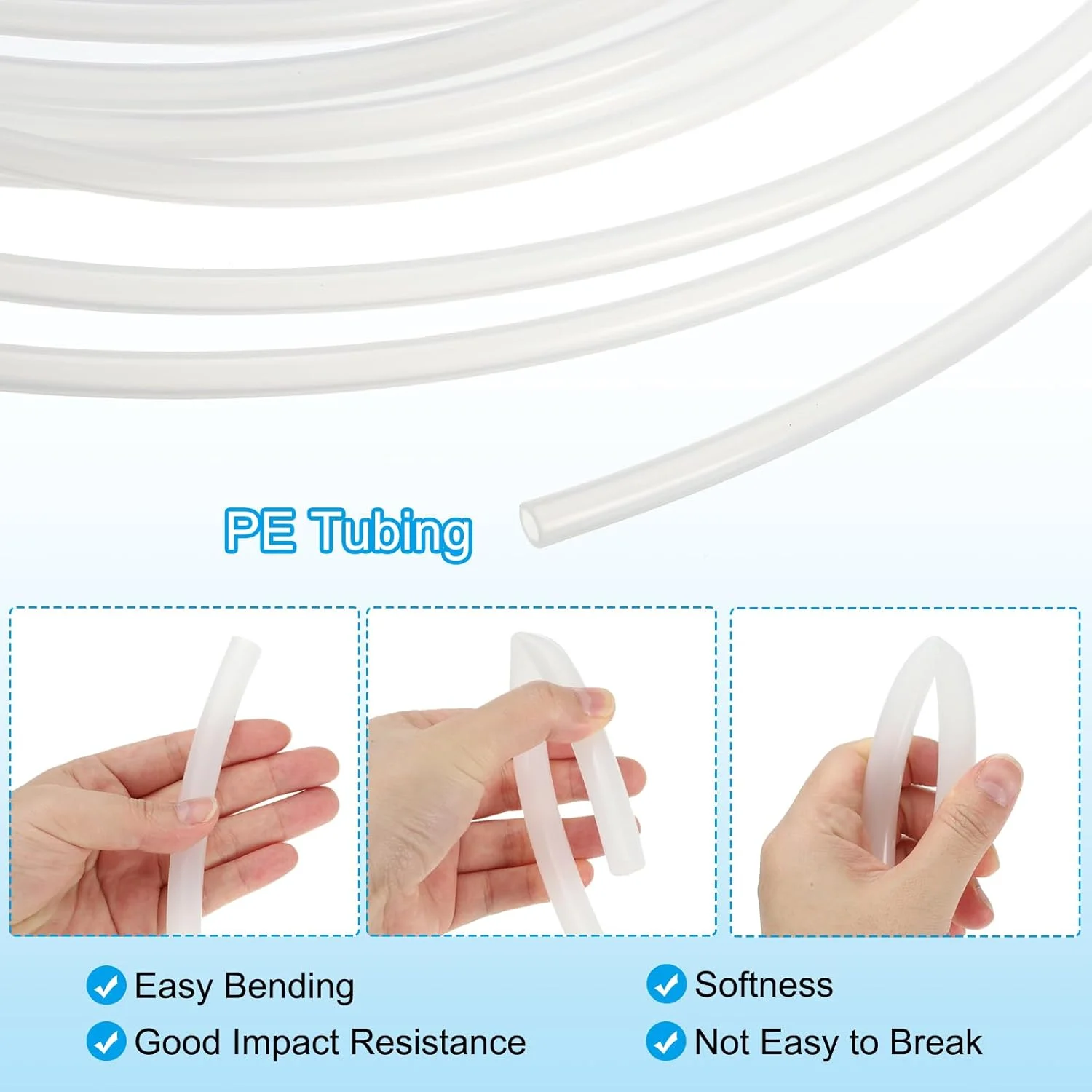 شلنگ PE پاتیکیل، قطر داخلی 8 میلی‌متر، قطر خارجی 12 میلی‌متر، طول 7.65 متر، شلنگ پلی‌اتیلن انعطاف‌پذیر برای سیستم‌های اسمز معکوس و فیلترهای آب، نارنجی