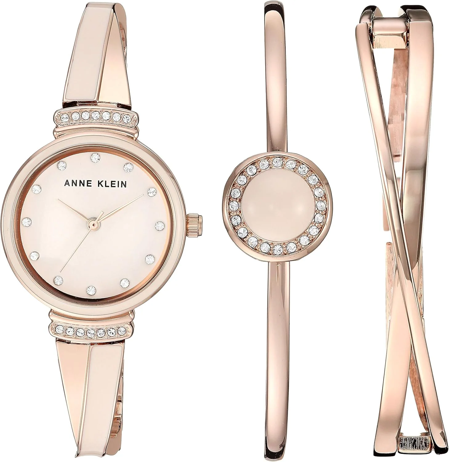 Anne Klein Women's Premium Crystal Accented Watch and Bangle Set Anne Klein Women's Premium Crystal Accented Watch and Bangle Set