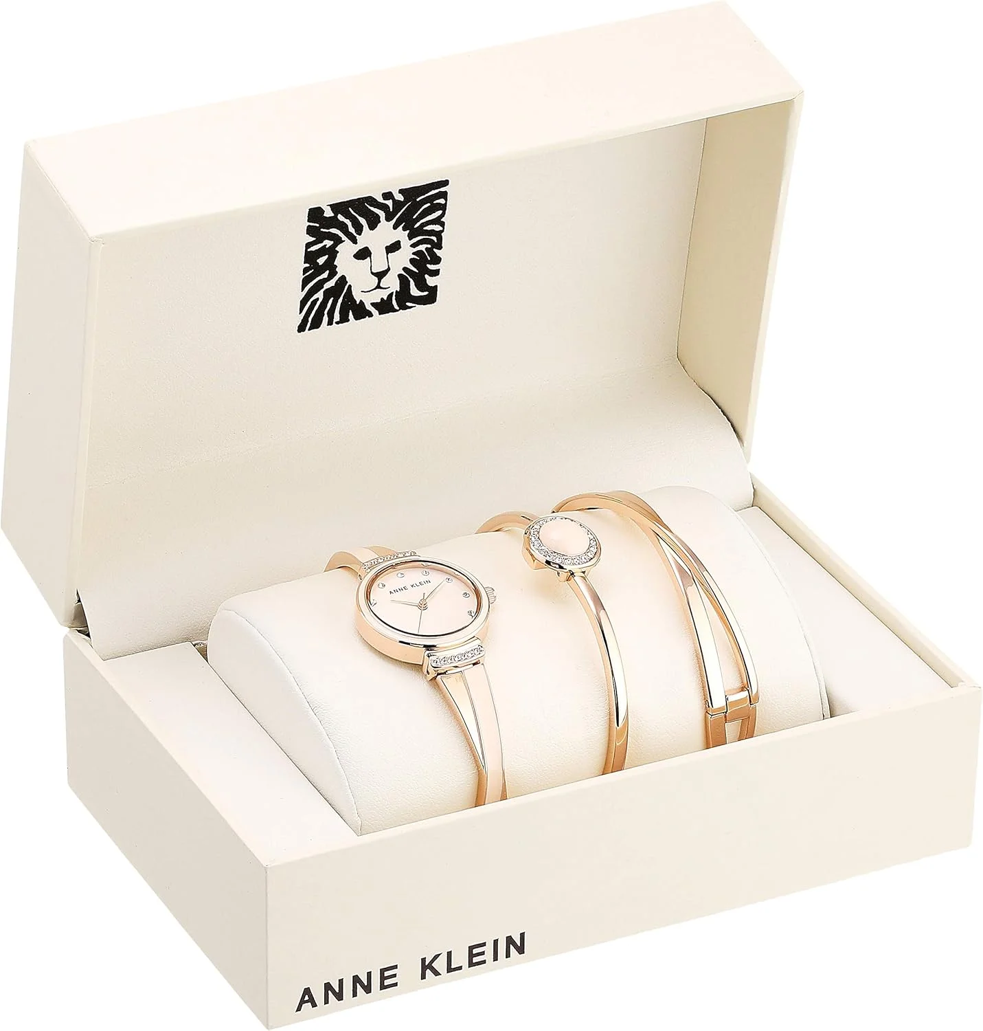 Anne Klein Women's Premium Crystal Accented Watch and Bangle Set Anne Klein Women's Premium Crystal Accented Watch and Bangle Set