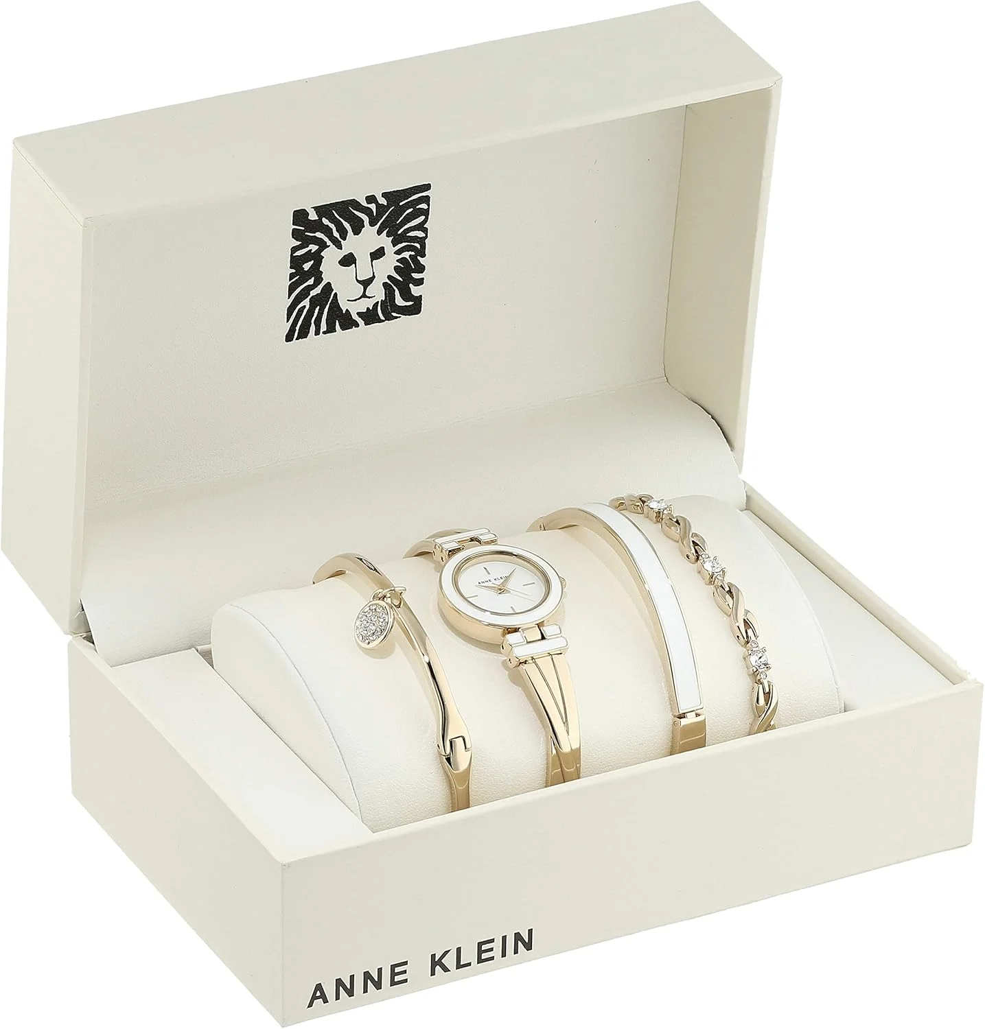 ساعت النگویی زنانه Anne Klein به همراه ست دستبند نگین دار ساعت النگویی زنانه Anne Klein به همراه ست دستبند نگین دار