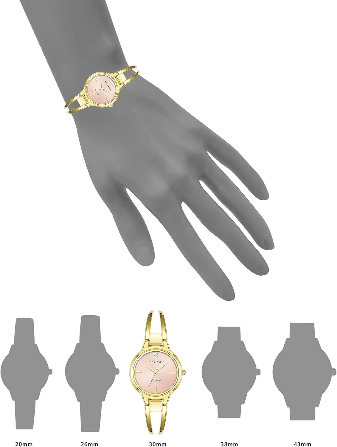 ساعت النگویی زنانه آنه کلاین با صفحه الماس اصل ساعت النگویی زنانه آنه کلاین با صفحه الماس اصل