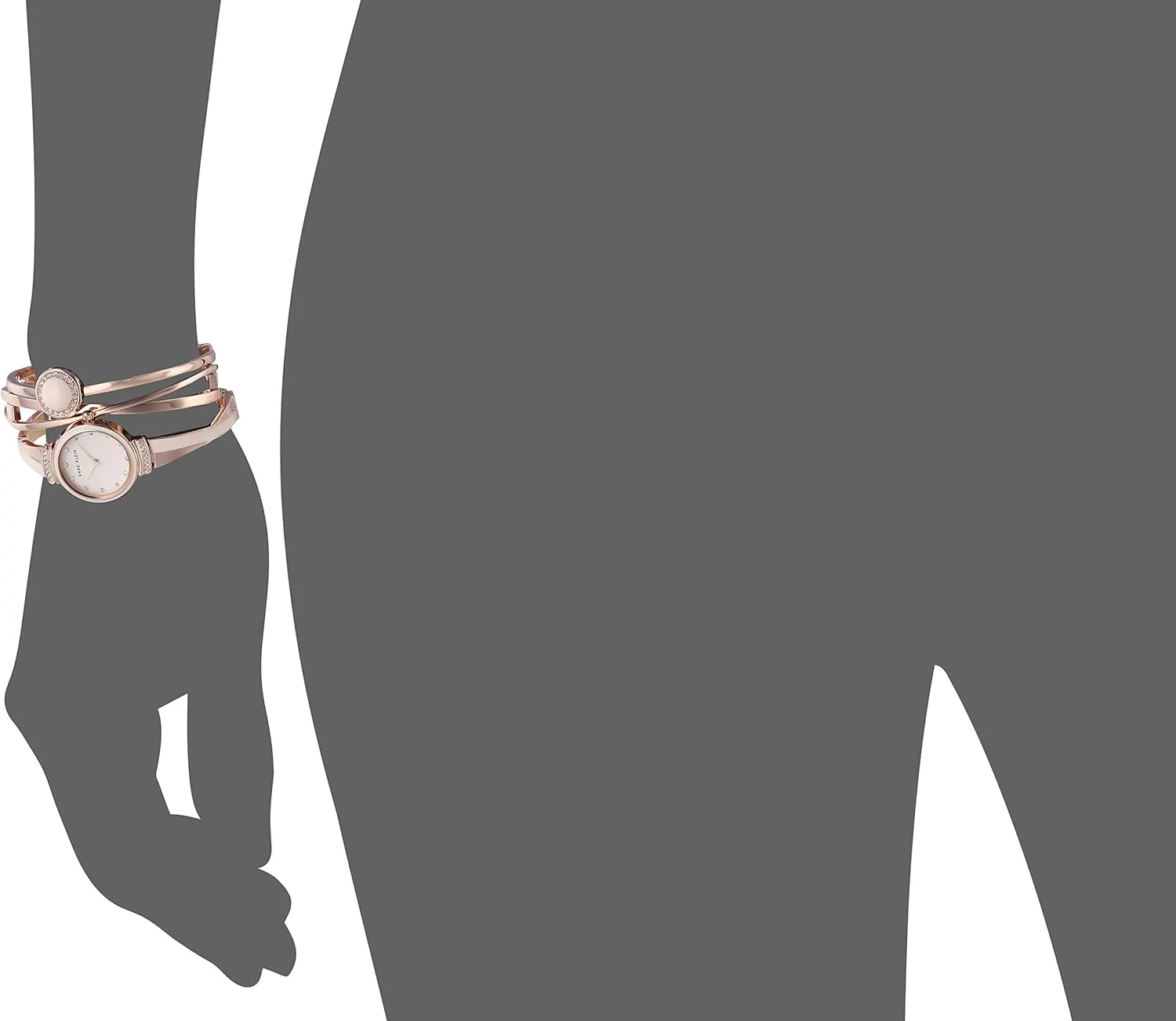 Anne Klein Women's Premium Crystal Accented Watch and Bangle Set Anne Klein Women's Premium Crystal Accented Watch and Bangle Set