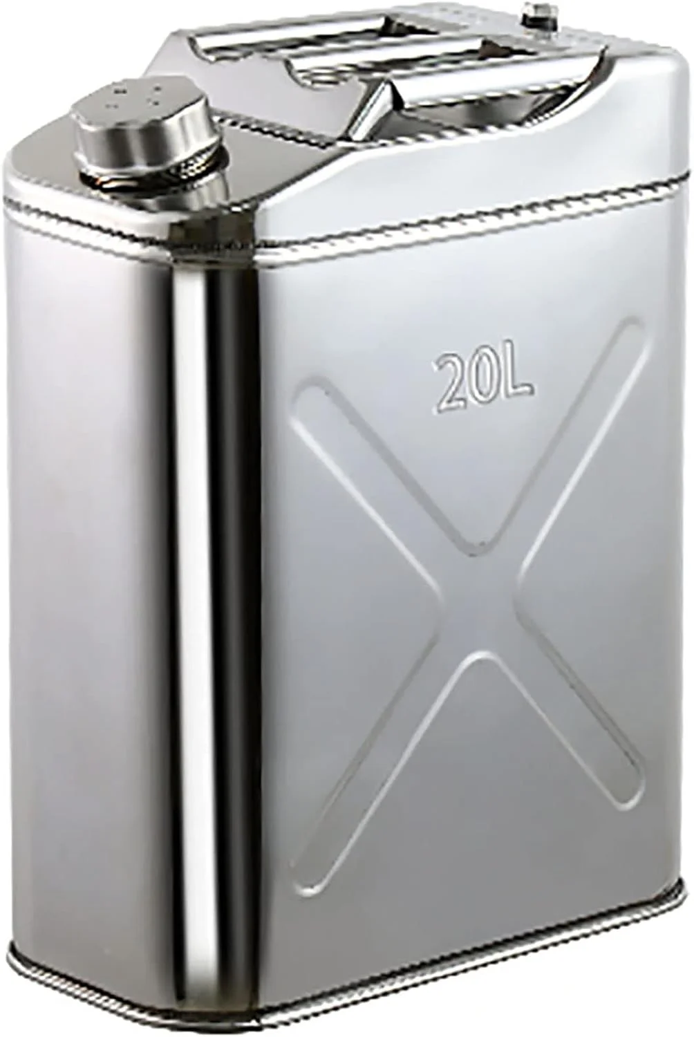 گالن سوخت 304 استیل ضد زنگ - 5، 10، 15، 20 لیتری برای روغن دیزل بنزین به رنگ نقره ای | ساختار نورد سرد سنگین