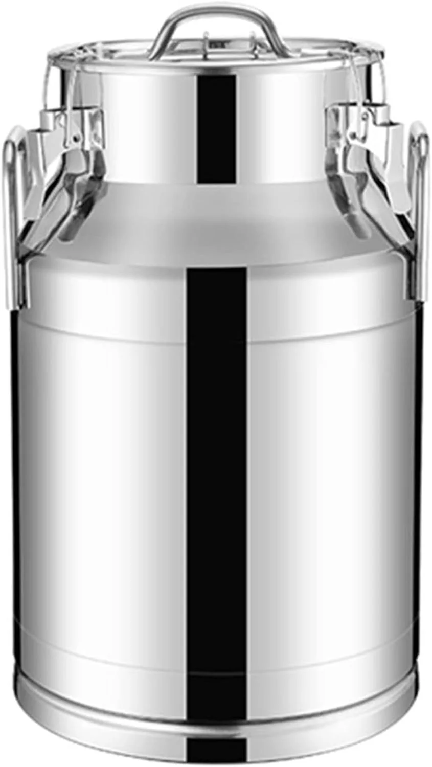 سطل شیر استیل 76 لیتری - مخزن حمل شیر با ظرفیت بالا و درب مهر و موم سیلیکونی - ایده آل برای شیر، قهوه، سوپ - ساختار استیل 304 - محکم و بادوام