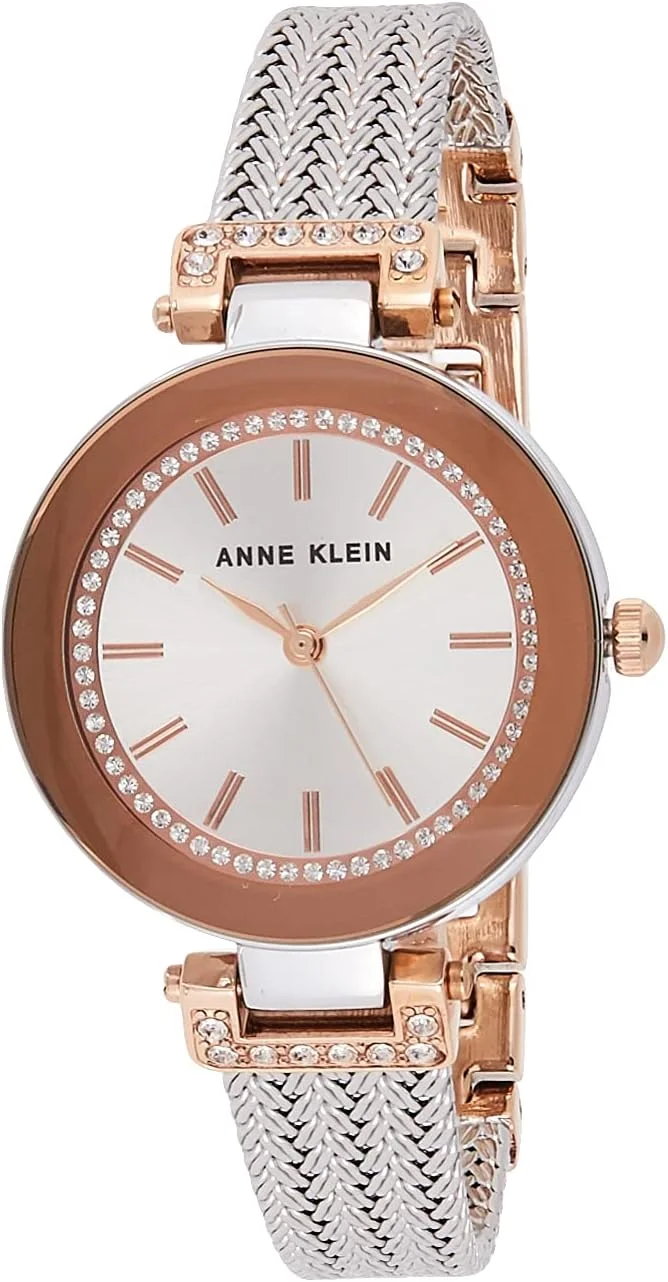 ساعت مچی زنانه Anne Klein با دستبند توری و نگین های کریستالی ممتاز ساعت مچی زنانه Anne Klein با دستبند توری و نگین های کریستالی ممتاز