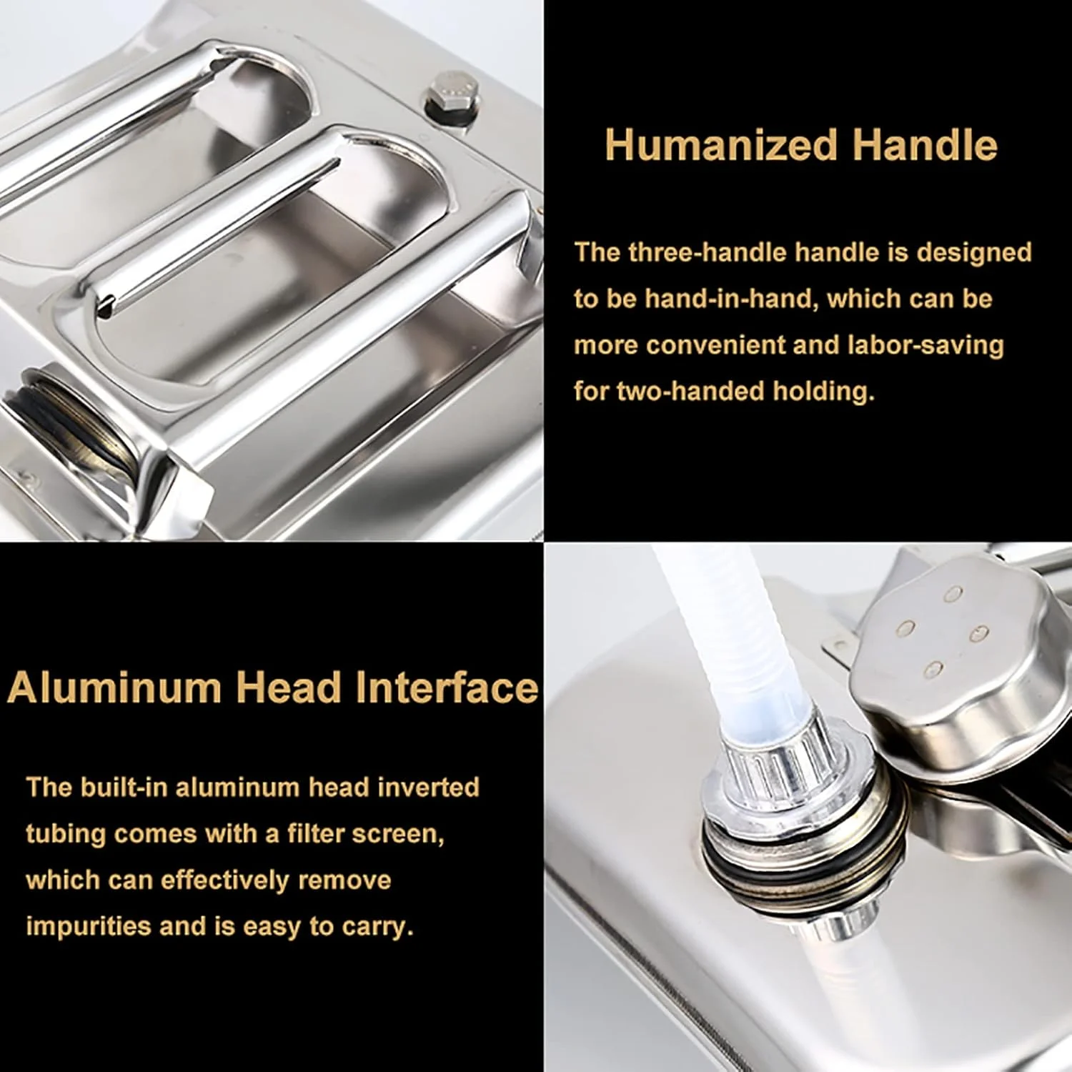 گالن سوخت 304 استیل ضد زنگ - 5، 10، 15، 20 لیتری برای روغن دیزل بنزین به رنگ نقره ای | ساخت و ساز سنگین نورد سرد گالن سوخت 304 استیل ضد زنگ - 5، 10، 15، 20 لیتری برای روغن دیزل بنزین به رنگ نقره ای | ساخت و ساز سنگین نورد سرد