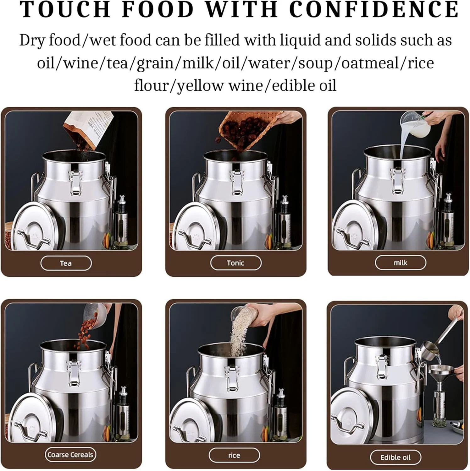 سطل شیر استیل 76 لیتری - مخزن حمل شیر با ظرفیت بالا و درب مهر و موم سیلیکونی - ایده آل برای شیر، قهوه، سوپ - ساختار استیل 304 - محکم و بادوام