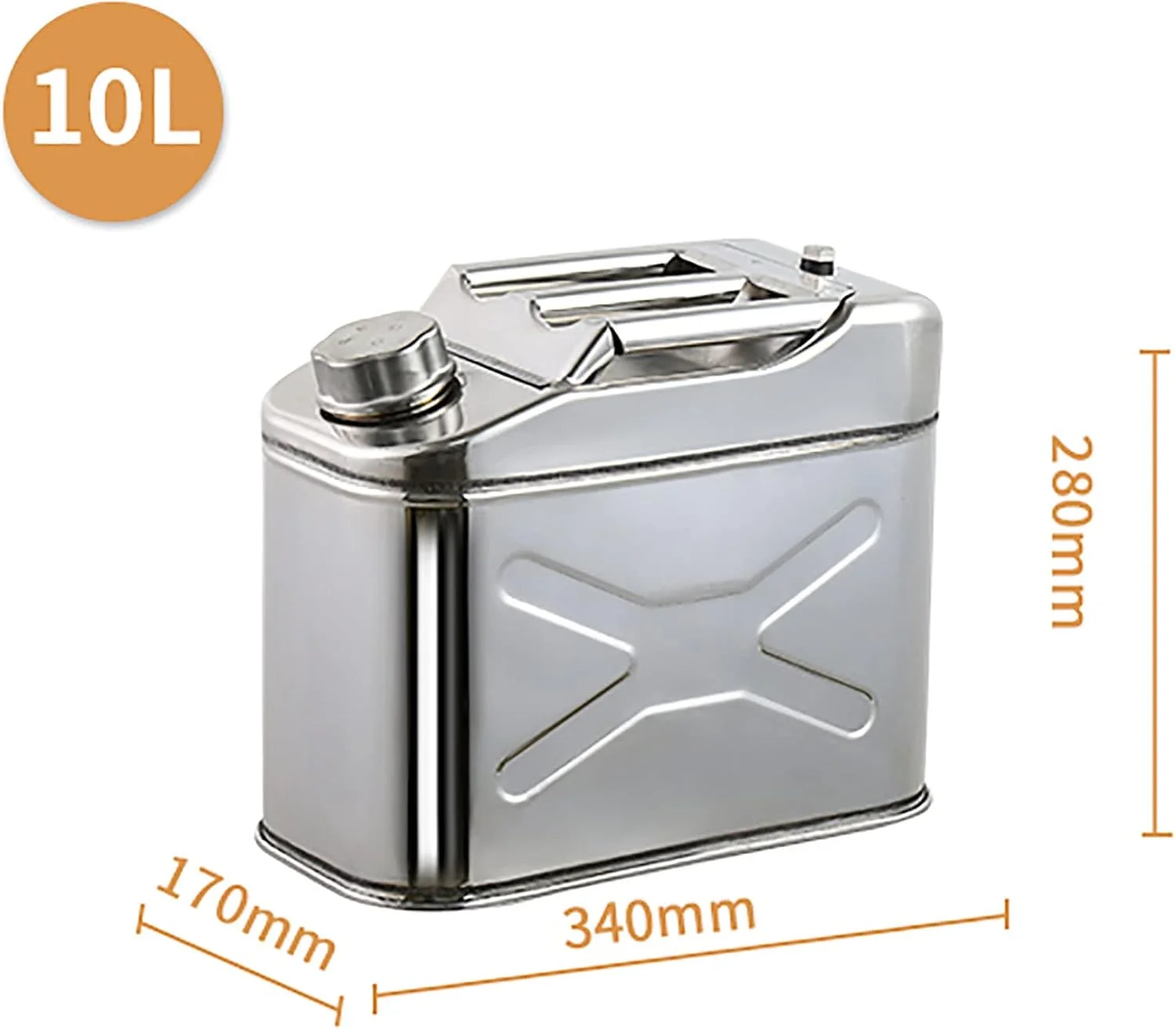 گالن سوخت 304 استیل ضد زنگ - 5، 10، 15، 20 لیتری برای روغن دیزل بنزین به رنگ نقره ای | ساخت و ساز سنگین نورد سرد گالن سوخت 304 استیل ضد زنگ - 5، 10، 15، 20 لیتری برای روغن دیزل بنزین به رنگ نقره ای | ساخت و ساز سنگین نورد سرد