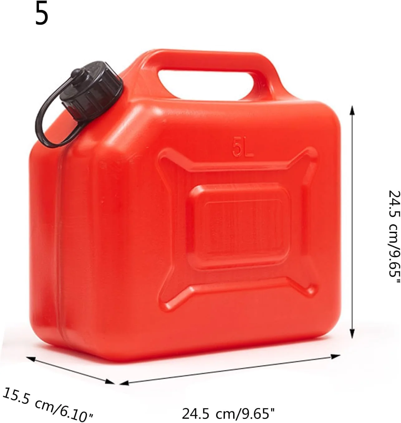 Fuel Can Container for Oil Petrol Diesel Storage Moving Red Cans, UN Regulations Approved Heavy Duty Backup Petrol Tanks 5 Ltr