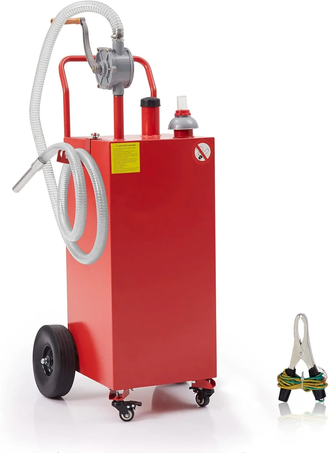 مخزن سوخت قابل حمل 151 لیتری CHEINAUTO با پمپ، مناسب برای ذخیره بنزین، دارای 2 چرخ برای قایق، خودرو، باغ، ماشین چمن زنی و ATV