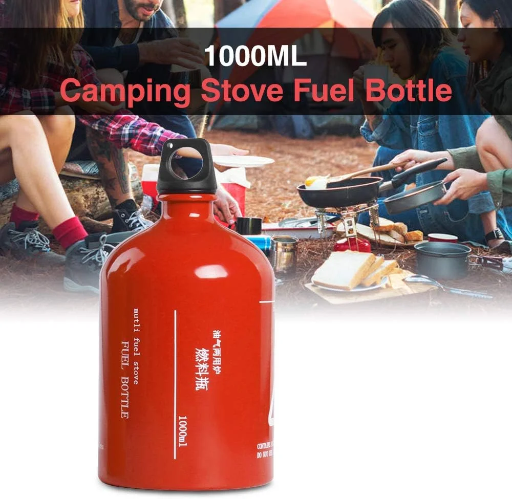 ظرف سوخت آلیاژ آلومینیوم 1000 میلی لیتری برای بنزین، نفت سفید و گازوئیل - ایده آل برای استفاده در اجاق گاز کمپینگ